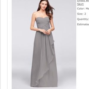 David’s Bridal Strapless Crinkle Chiffon
